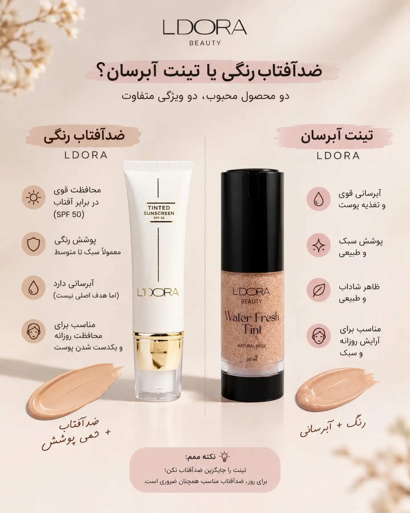 کرم پودر یا ضدافتاب رنگی