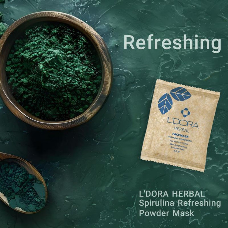 ماسک پودری اسپیرولینا شاداب کننده لدورا هربال ساشه ای