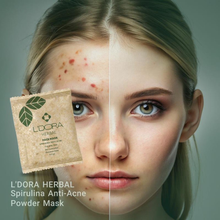 ماسک پودری اسپیرولینا ضدجوش لدورا هربال ساشه ای