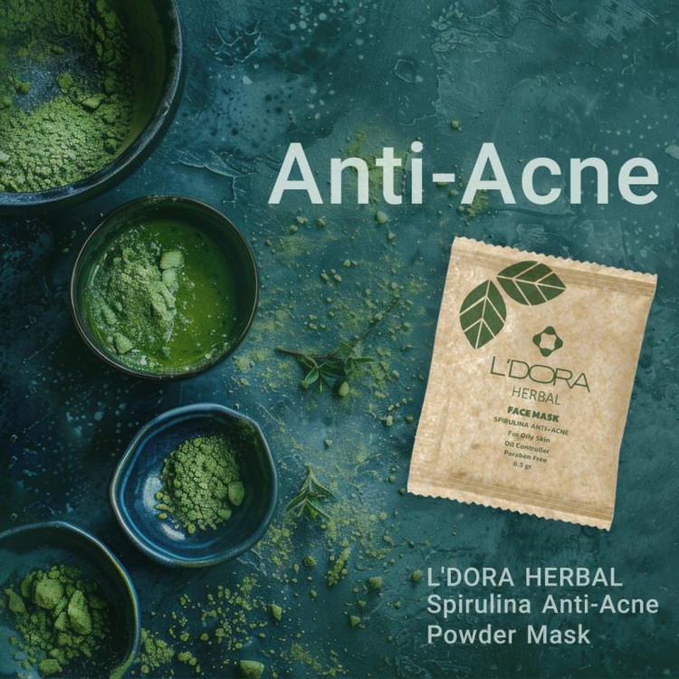 ماسک پودری اسپیرولینا ضدجوش لدورا هربال ساشه ای