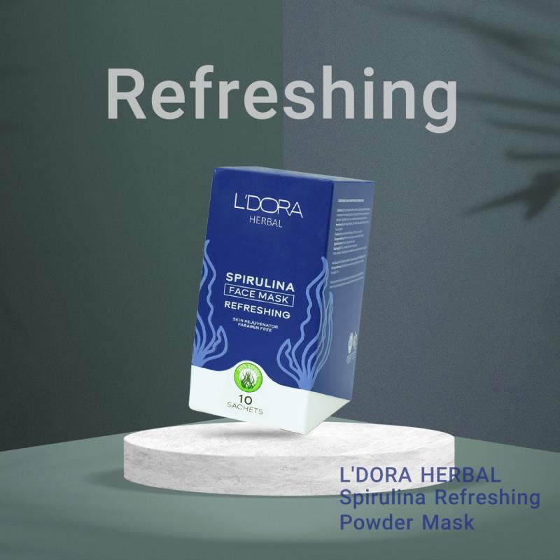 ماسک پودری اسپیرولینا شاداب کننده لدورا هربال ۱۰ عددی